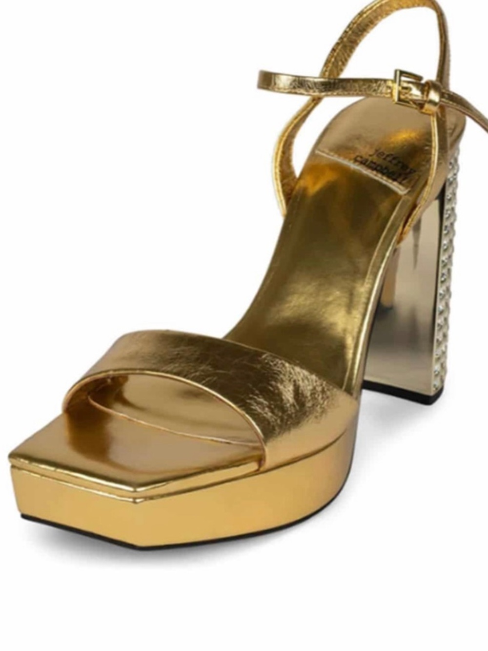Jeffrey Campbell Dias Gold Gold Platform Sandals Sz 10 - Picture 4 of 7